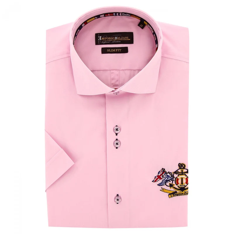Chemisette homme brodée coupe cintrée EXCLUSIVO Emporio balzani