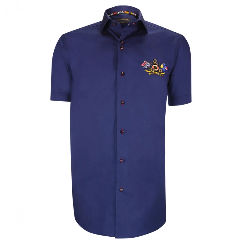 Chemisette homme brodée coupe cintrée EXCLUSIVO Emporio balzani