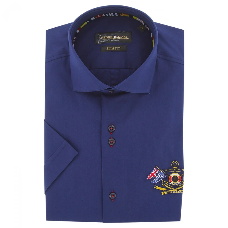 Chemisette homme brodée coupe cintrée EXCLUSIVO Emporio balzani