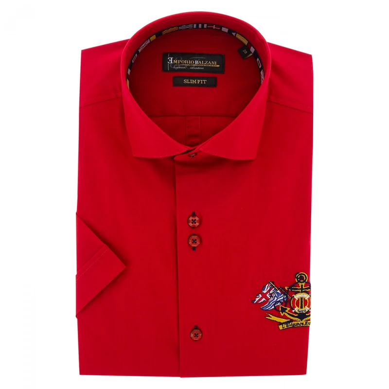 Chemisette homme brodée coupe cintrée EXCLUSIVO Emporio balzani