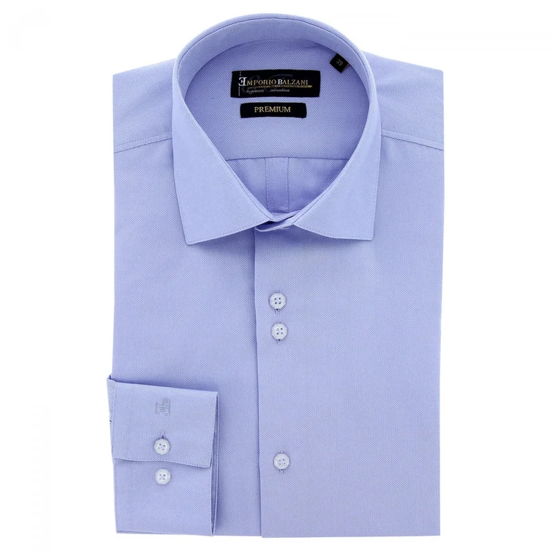 Chemise homme coupe ajustée tissu armuré uni coupe cintrée CUCITO Emporio balzani