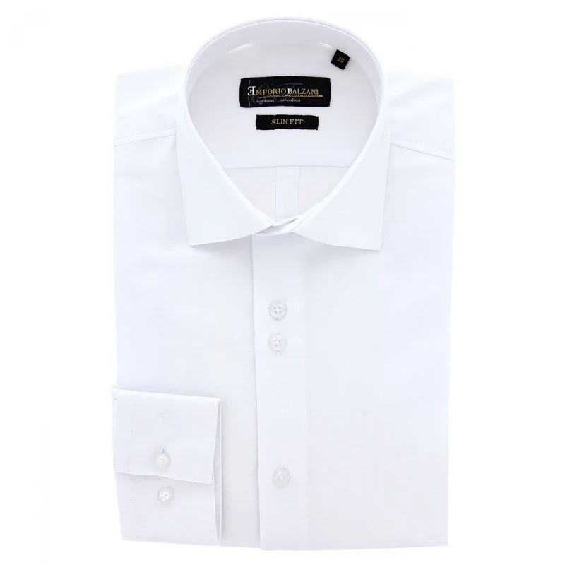 Chemise homme coupe ajustée tissu armuré uni coupe cintrée CUCITO Emporio balzani