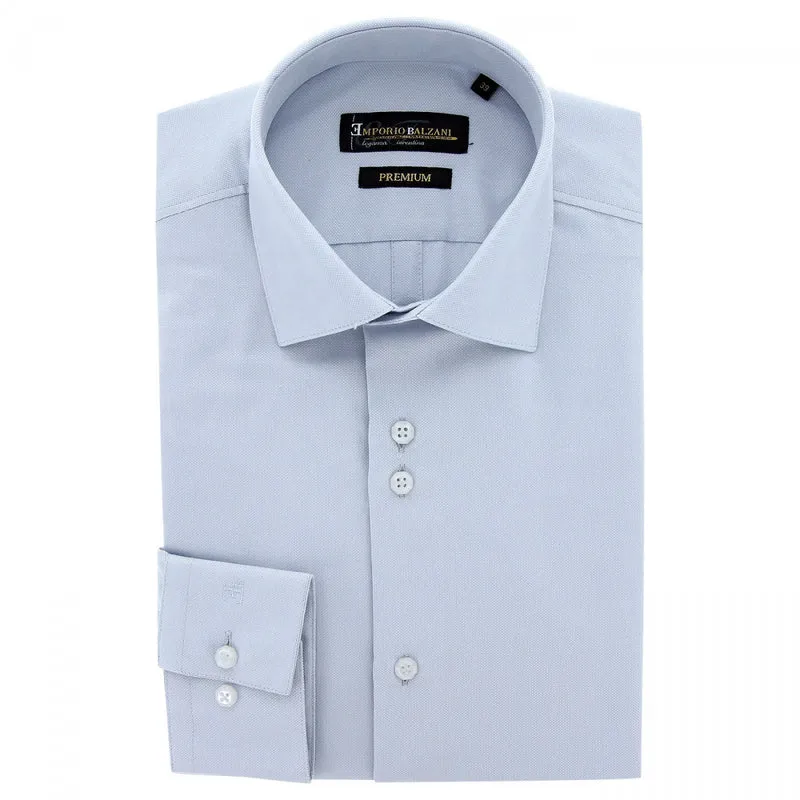 Chemise homme coupe ajustée tissu armuré uni coupe cintrée CUCITO Emporio balzani