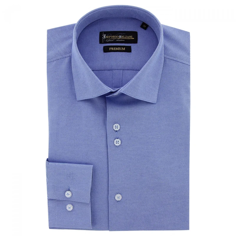 Chemise homme coupe ajustée tissu armuré uni coupe cintrée CUCITO Emporio balzani