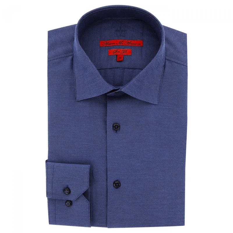 Chemise homme tissu armuré coupe cintrée POINT Andrew Mac Allister