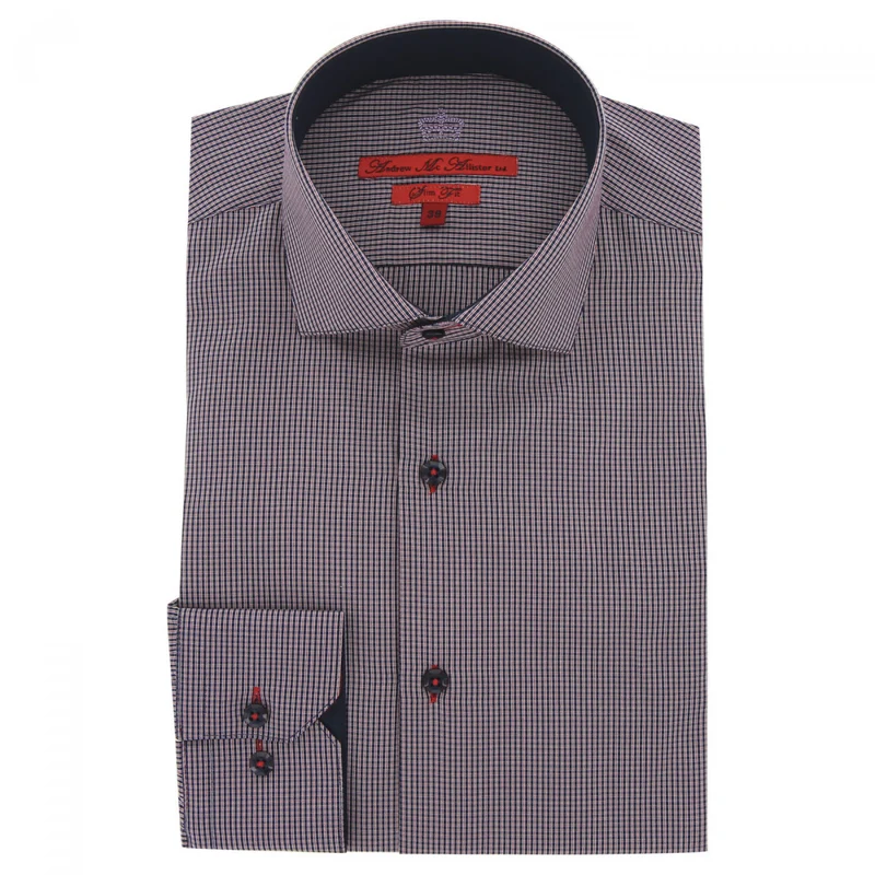 Chemise homme 100% coton à carreaux coupe cintrée CHECKY Andrew Mac Allister