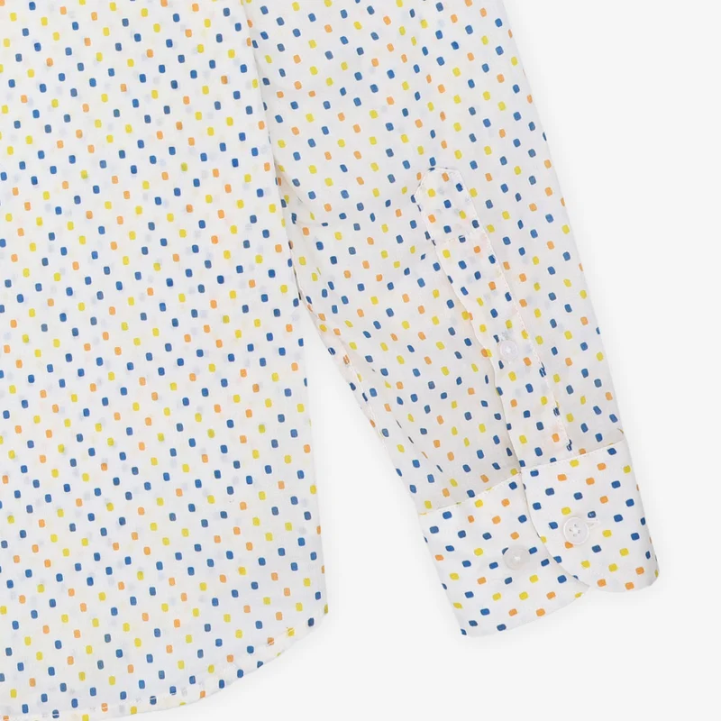 Chemise manches longues imprimée en coton multicolore