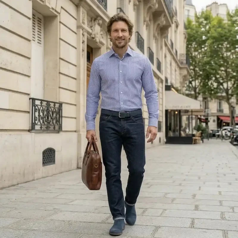Chemise française rayée