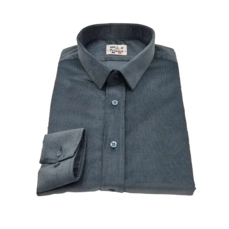 Chemise française Velours Bleu