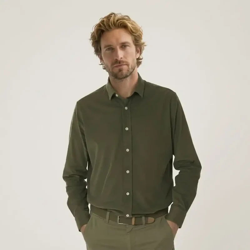 Chemise française Velours Kaki