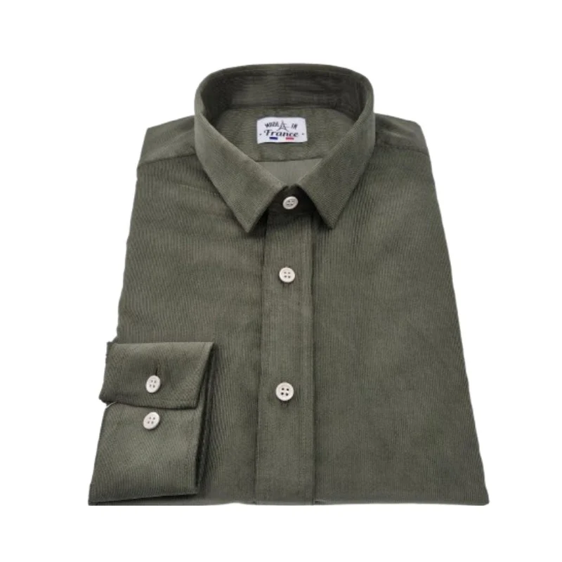 Chemise française Velours Kaki