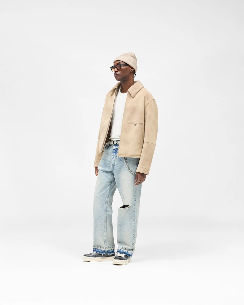 Faux Shearling Jacket - Cafe