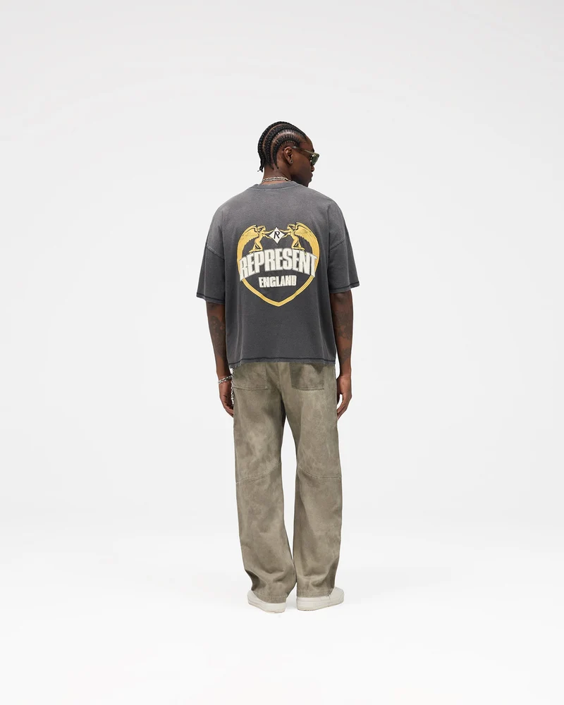 Angel Border T-Shirt - Stained Black