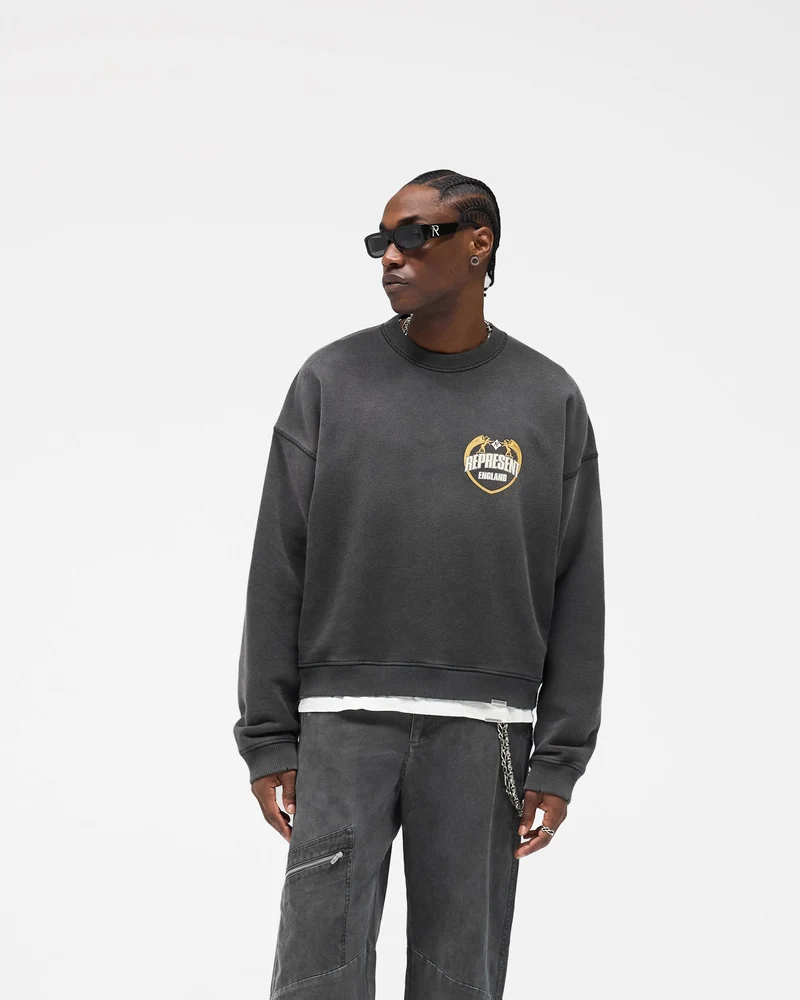 Angel Border Sweater - Stained Black