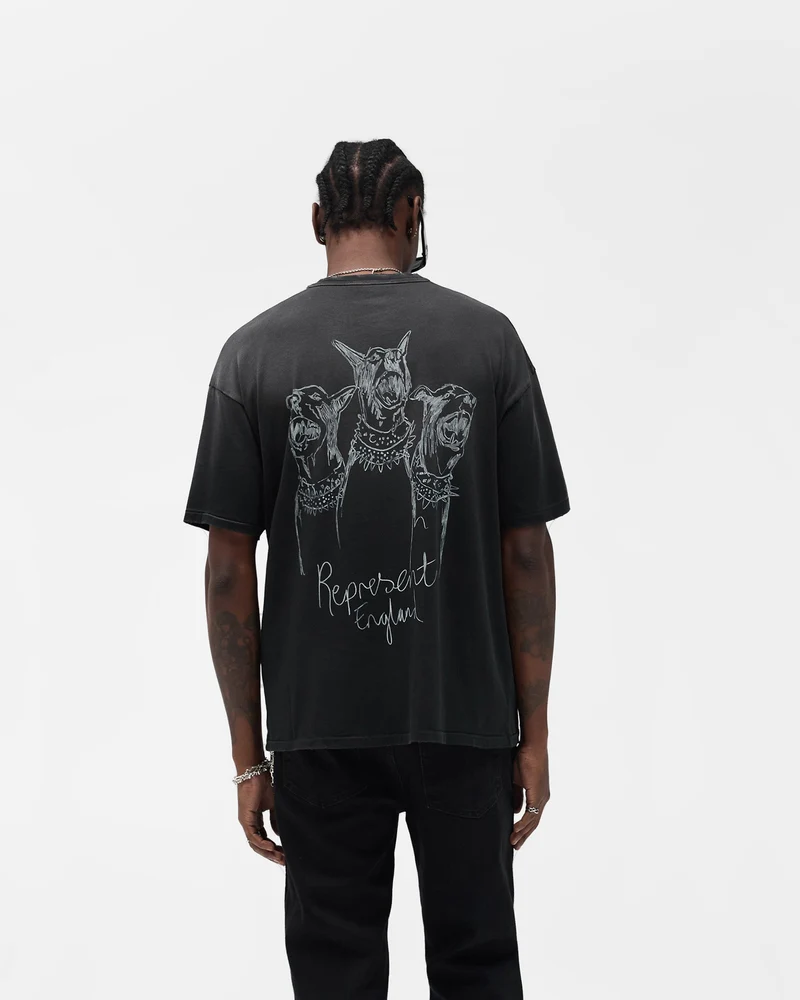 Hand Drawn Thoroughbred T-Shirt - Aged Black