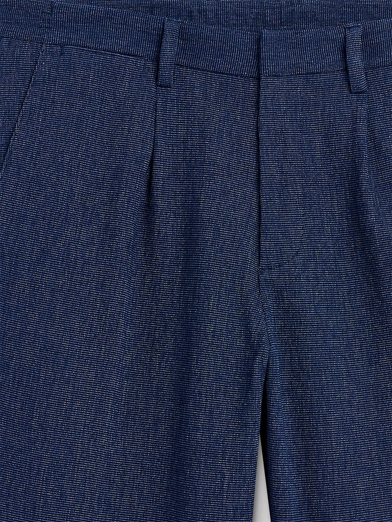 Chino en coton mélangé faux uni