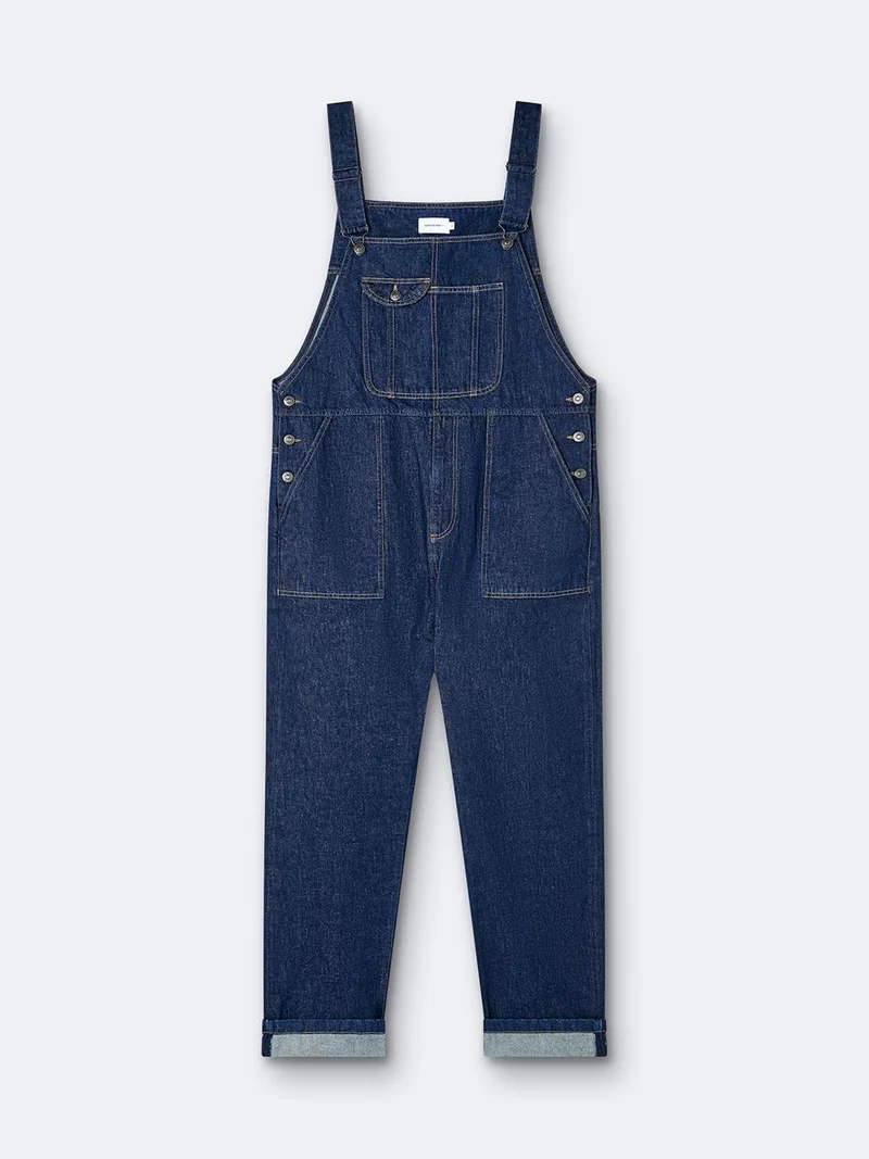 Salopette en coton denim brut