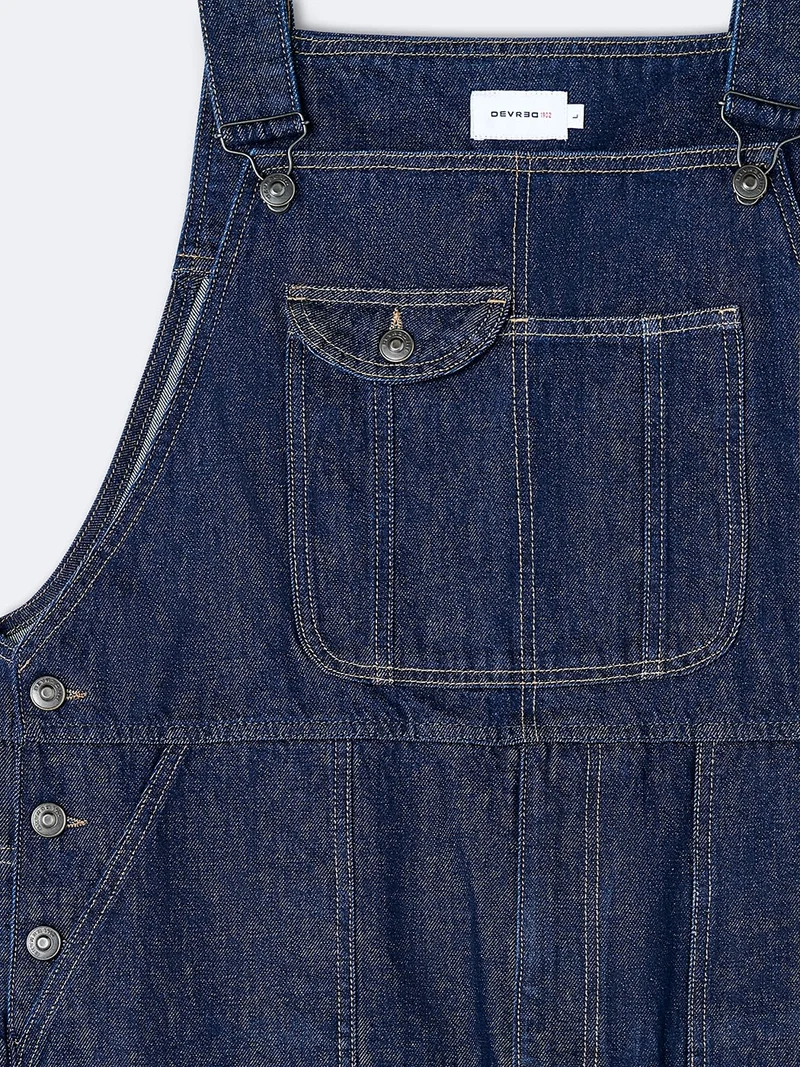 Salopette en coton denim brut