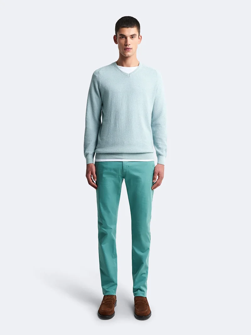 Chino slim en coton élasthane uni