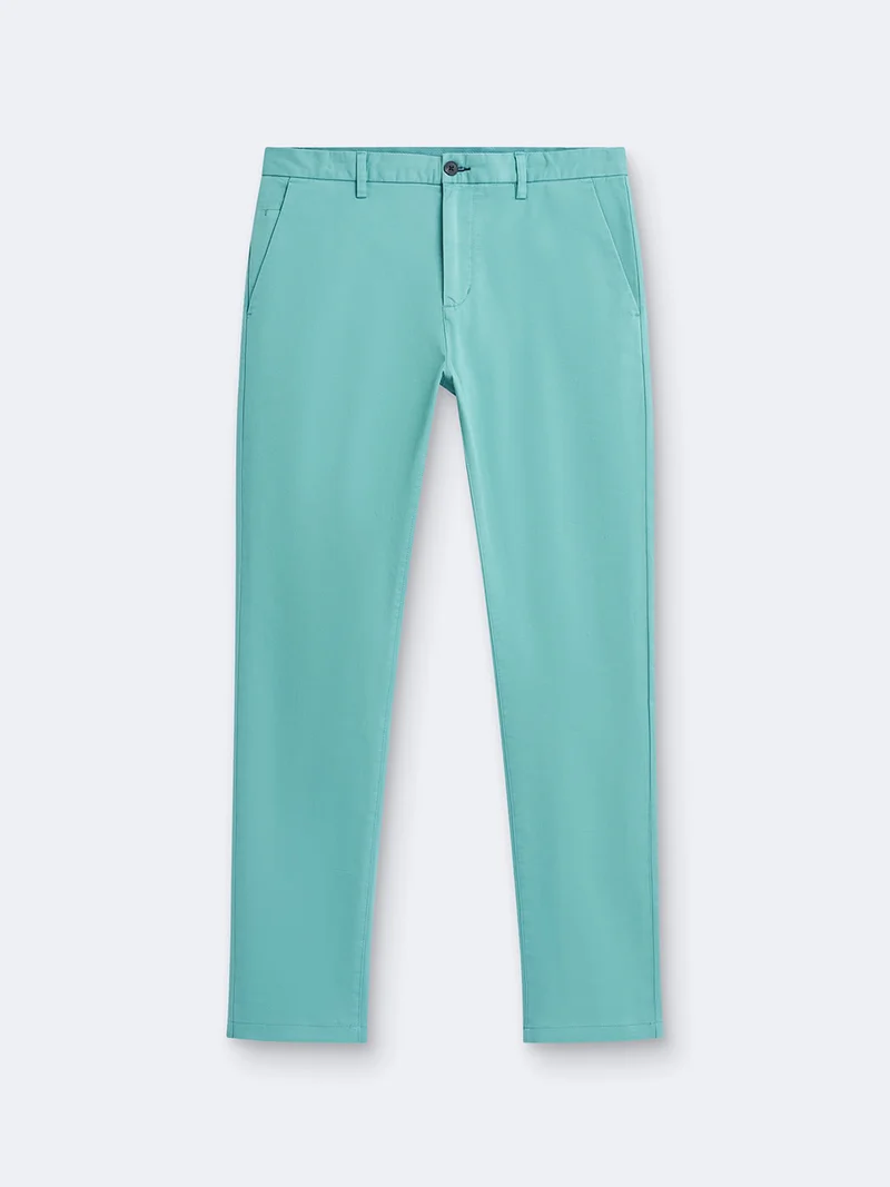 Chino slim en coton élasthane uni