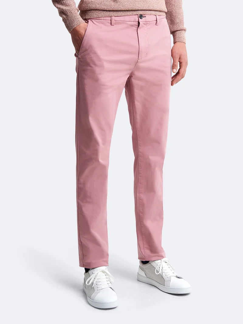 Chino slim en coton élasthane uni