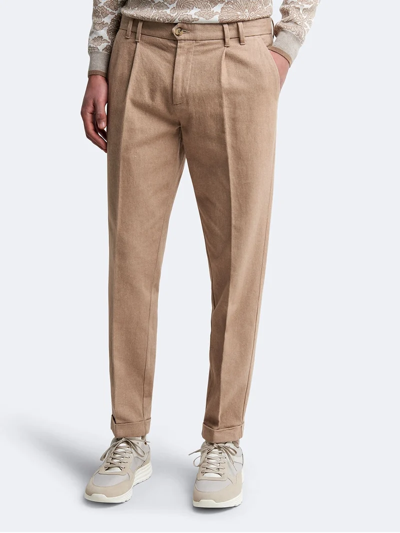 Chino en coton élasthane uni