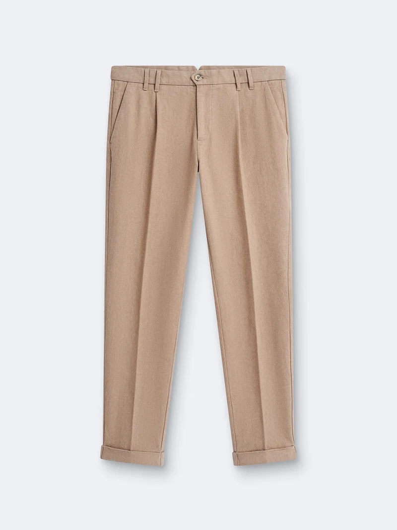 Chino en coton élasthane uni