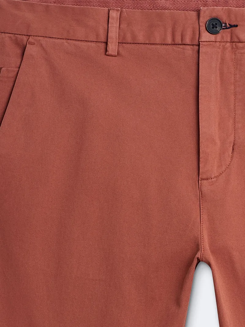Chino slim en coton élasthane uni