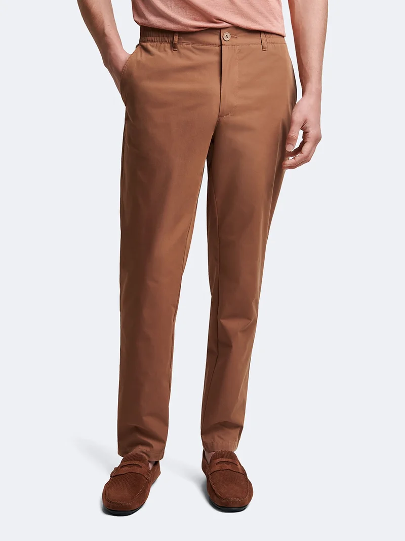 Chino en coton mélangé uni