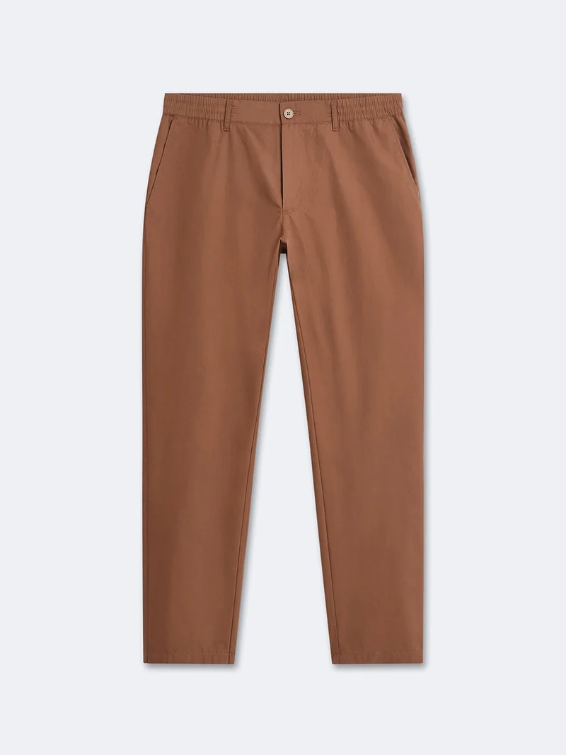 Chino en coton mélangé uni