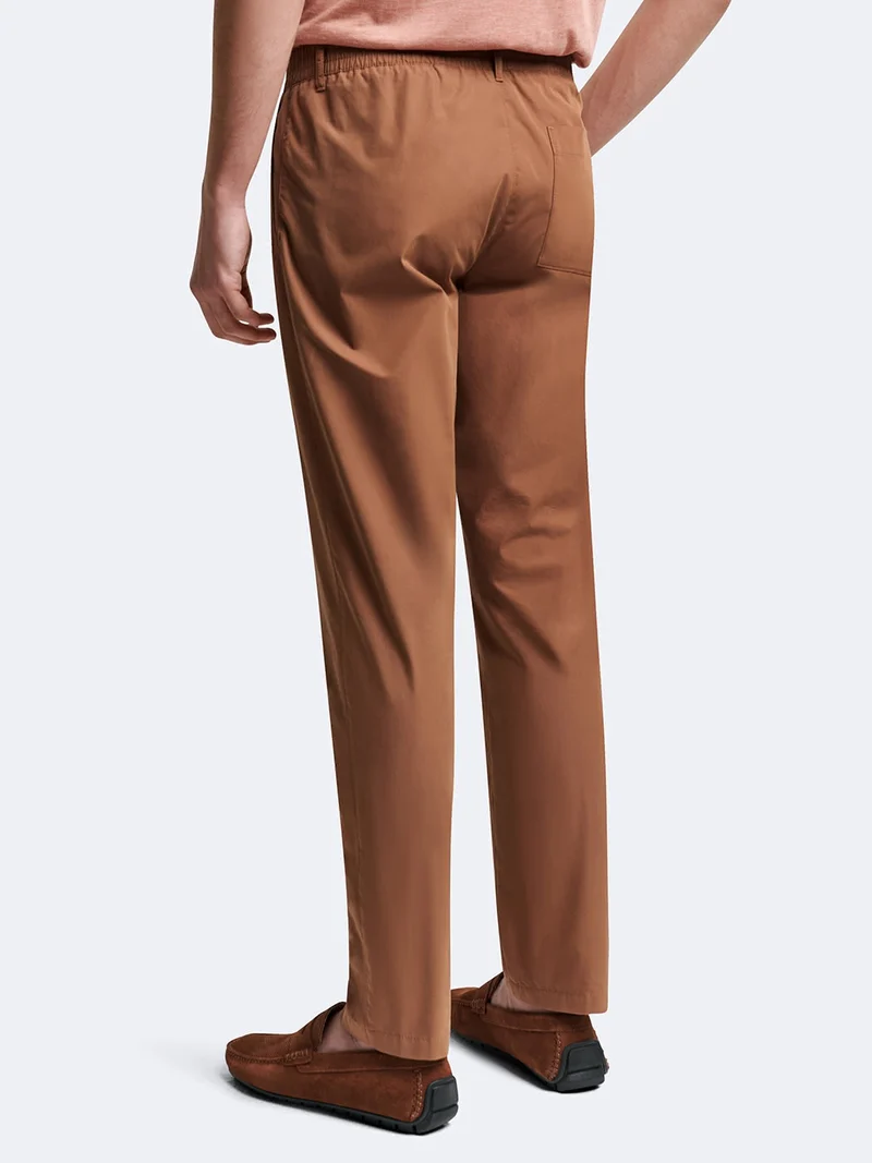 Chino en coton mélangé uni