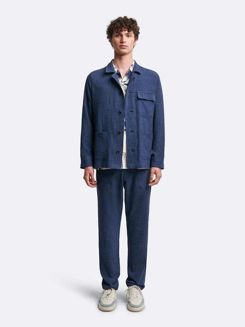 Chino en poly-viscose faux uni