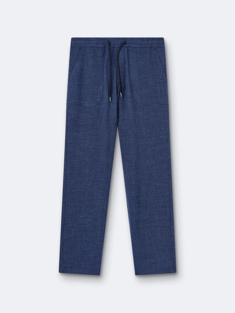 Chino en poly-viscose faux uni