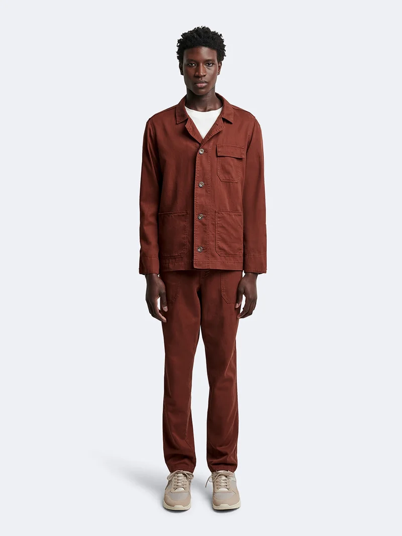 Chino en coton - lin uni
