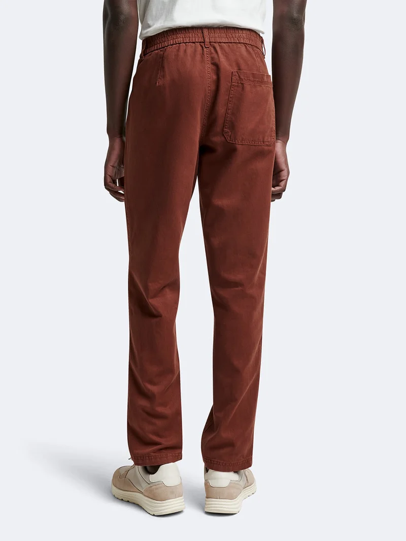 Chino en coton - lin uni