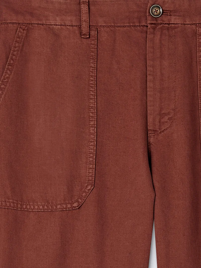 Chino en coton - lin uni