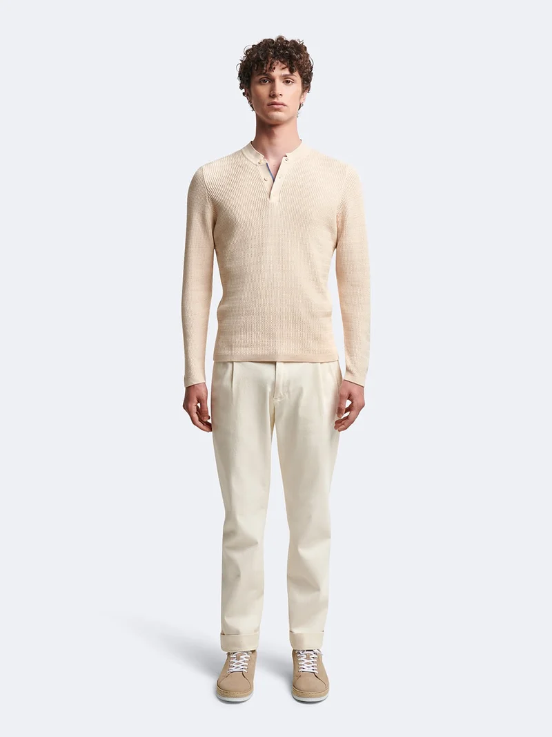 Chino en coton élasthane uni