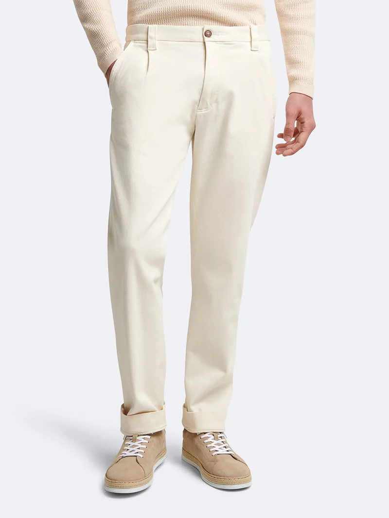 Chino en coton élasthane uni