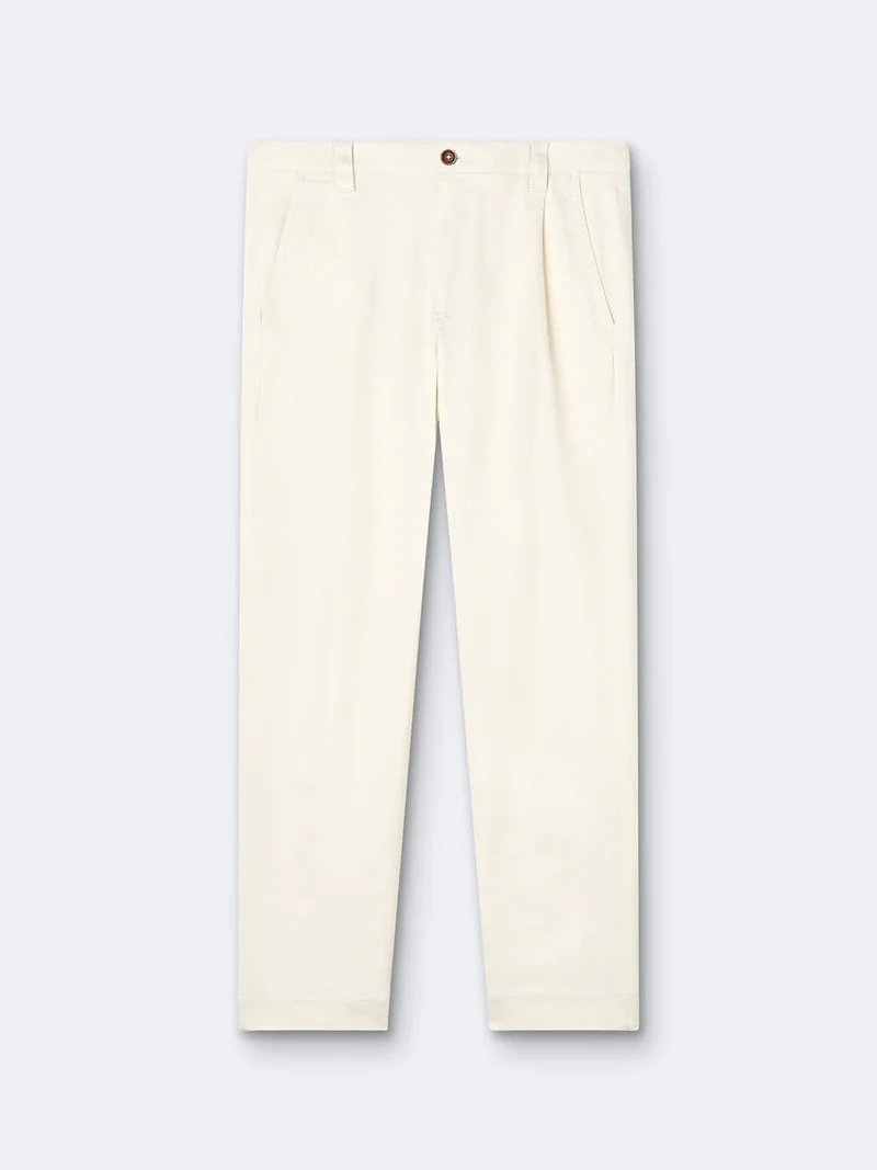 Chino en coton élasthane uni