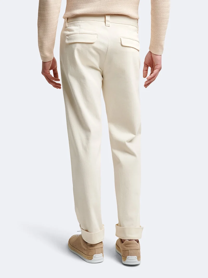 Chino en coton élasthane uni