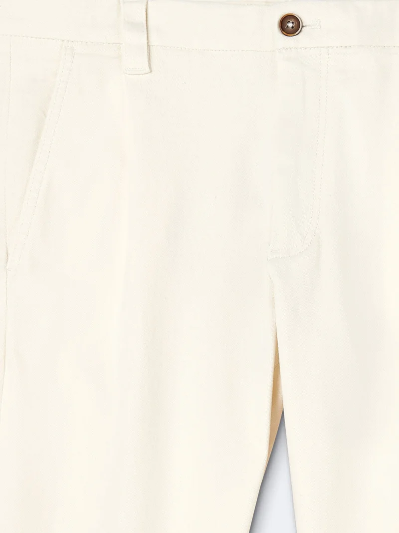 Chino en coton élasthane uni