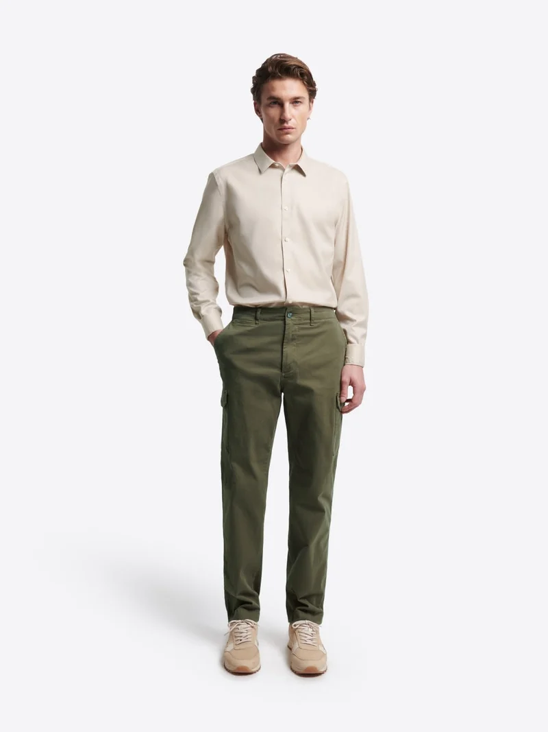 Pantalon cargo slim en coton stretch