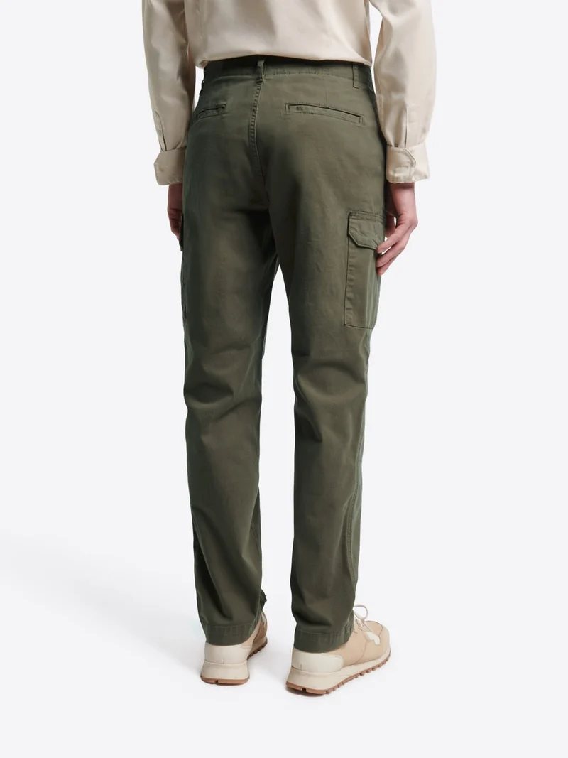 Pantalon cargo slim en coton stretch