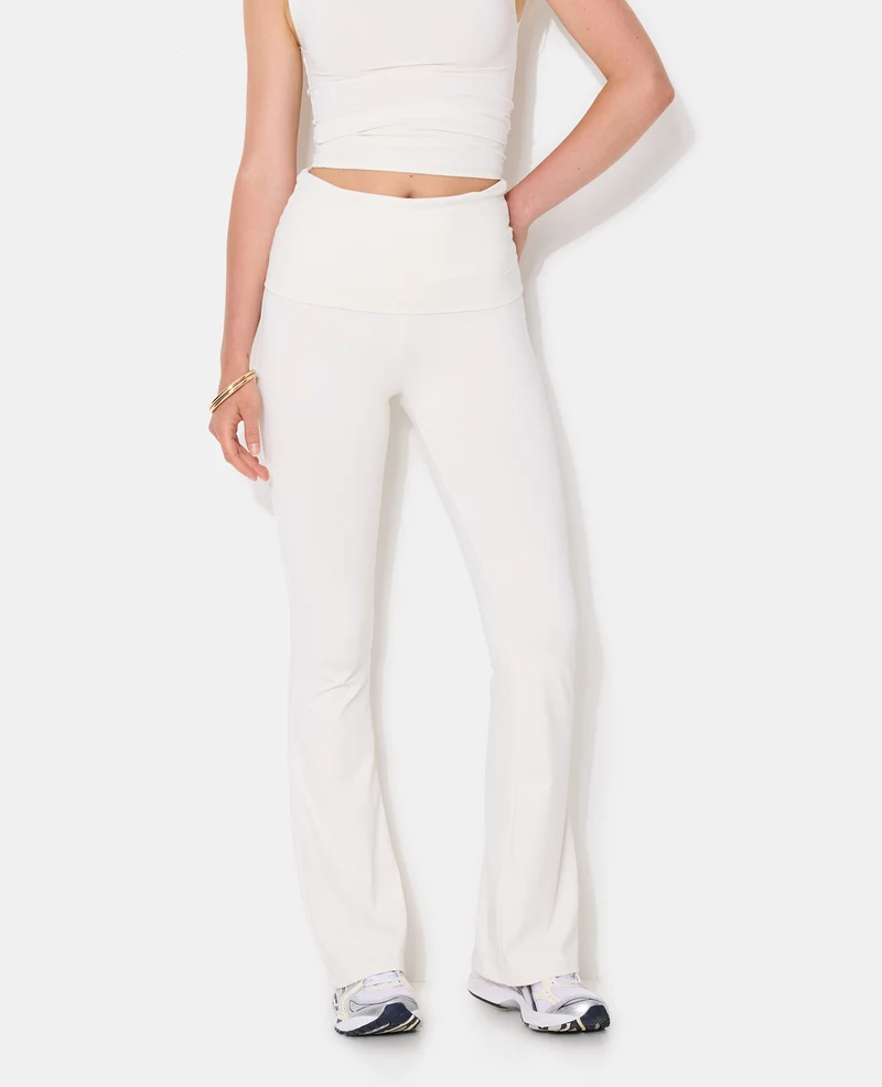 Pantalon flare en maille sculptante maille confort