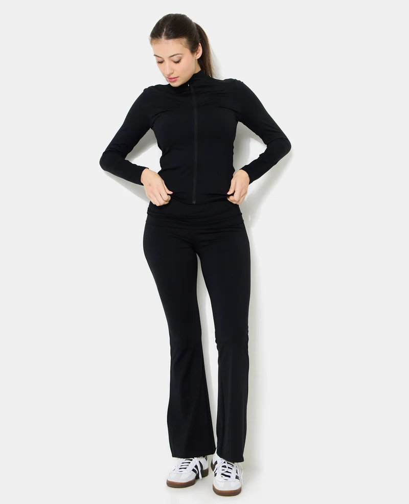 Pantalon flare en matière sculptante