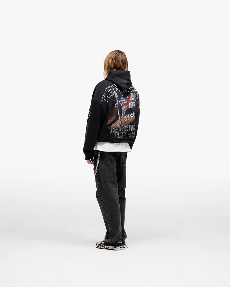 Represent X Iron Maiden Steed Hoodie - Stained Black