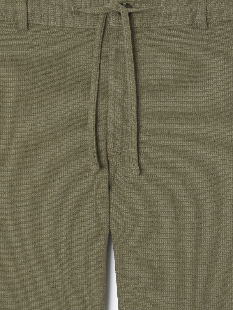 Chino en coton lin taille élastique