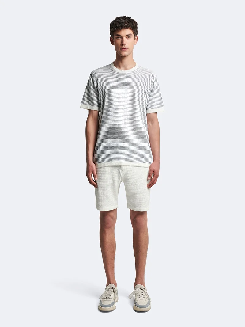 Bermuda en coton mélangé gauffré