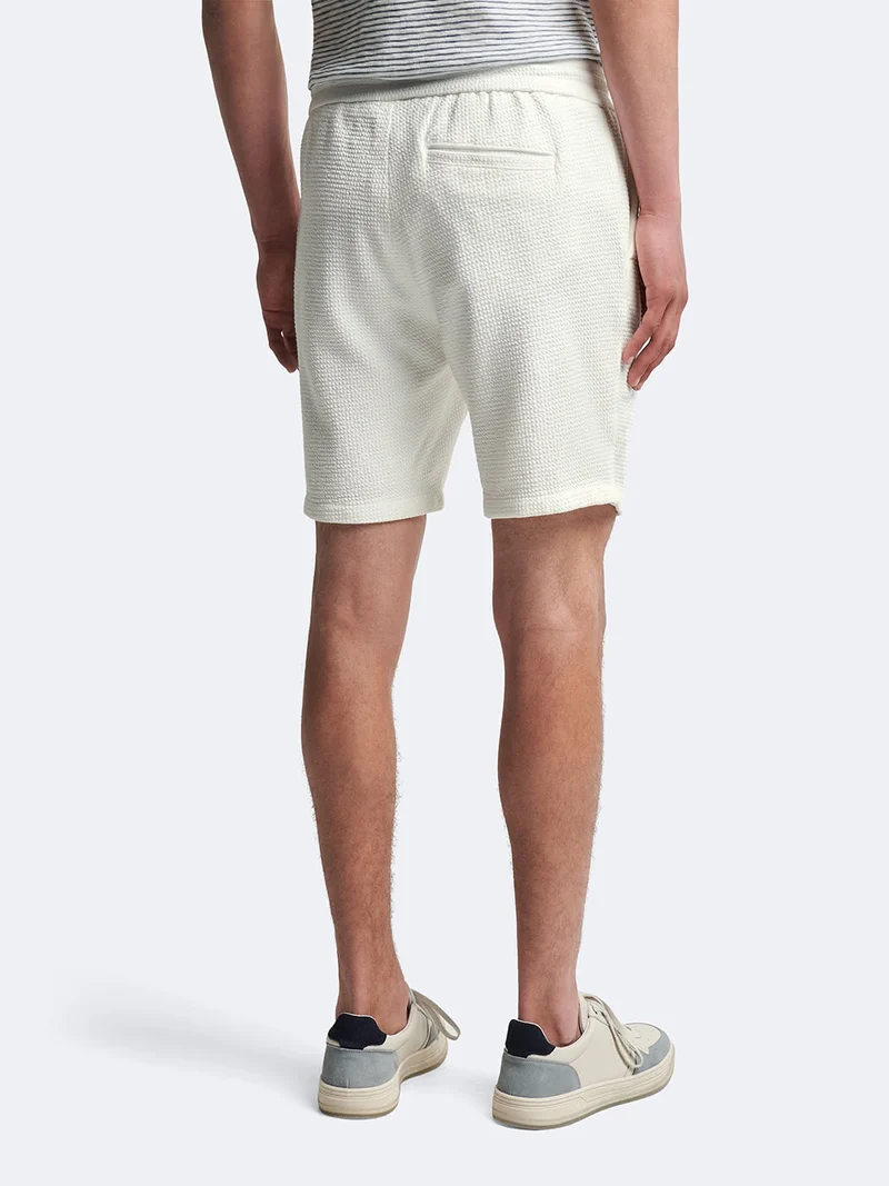 Bermuda en coton mélangé gauffré