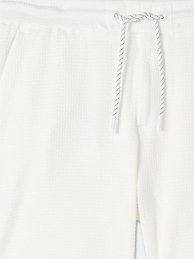 Bermuda en coton mélangé gauffré